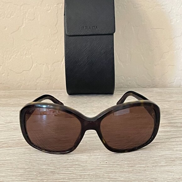 Prada Sunglasses Brown Tortoise SPR31N with Case - Picture 2 of 9